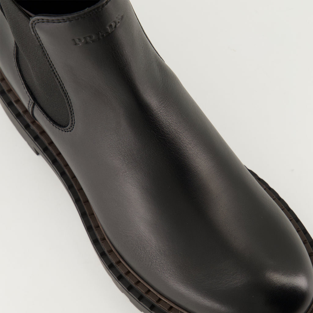 Bottes et bottines Bottines en cuir Prada Noir Homme