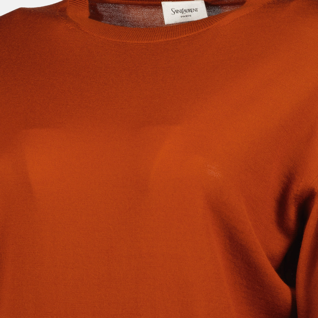 생 로랑 여성용 울 및 캐시미어 스웨터 이미지 - 2025년 가을-겨울 시즌 - 상세 보기 1