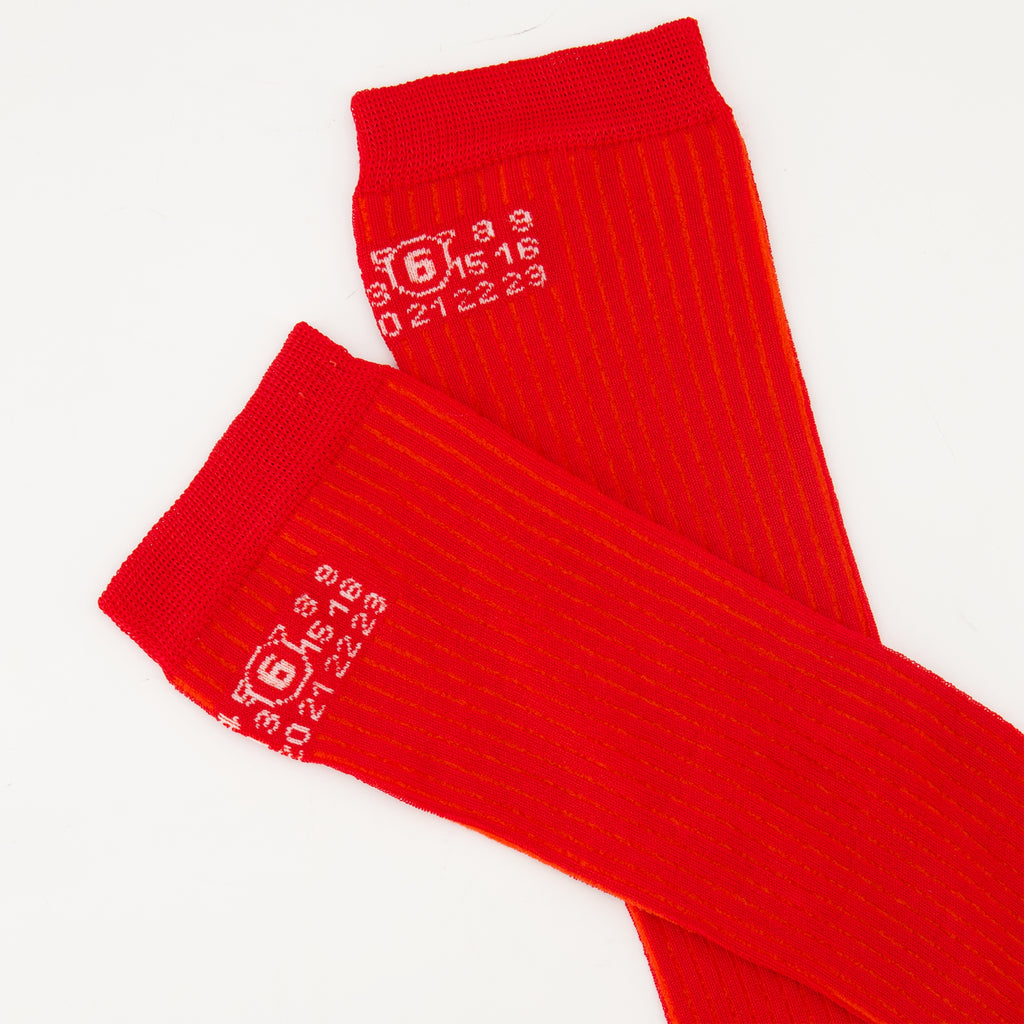 Image of the Mm6 Numeric Socks for Women - Fall-Winter 2025 Season - Right Back Three-Quarter View