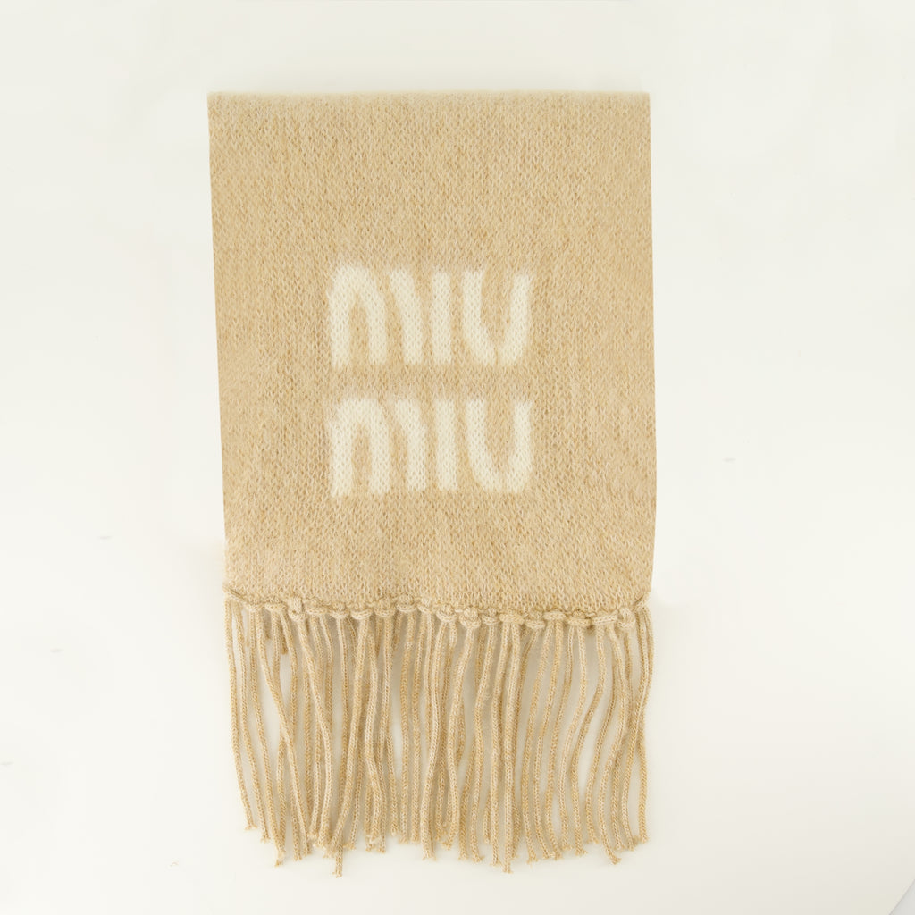 Écharpes, foulards et gants Cachecol de Mohair Bege Miu Miu Beige Femme