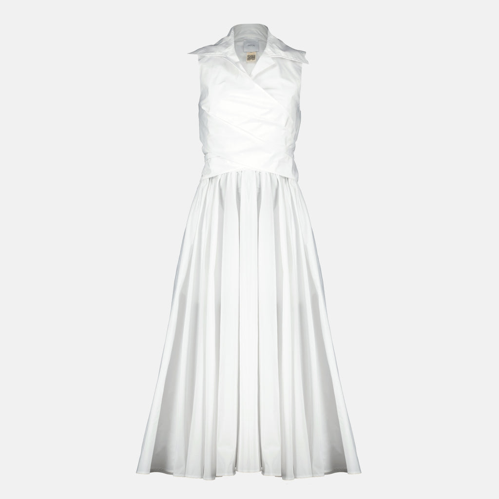 Robes Vestido Branco Drapado em Faille Reciclado Patou Blanc Femme