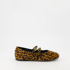 Chaussures plates Ballerines imprimées Prada Marron Femme