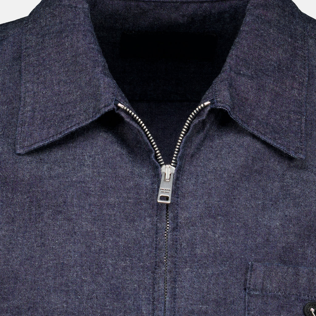 Chemises Chemise en chambray Prada Bleu foncé Homme