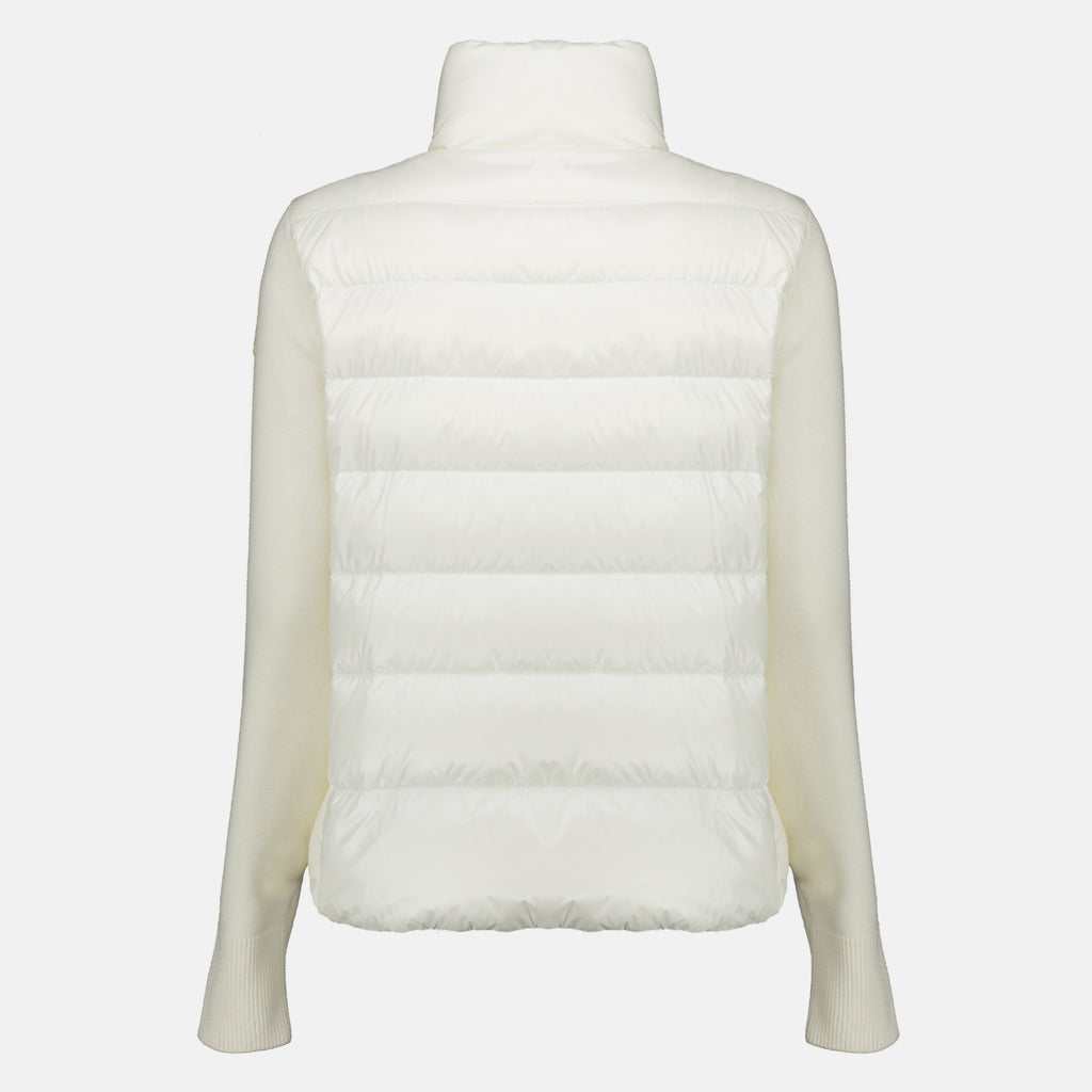 Vestes Weißer Bi-Material Cardigan Moncler Blanc Femme