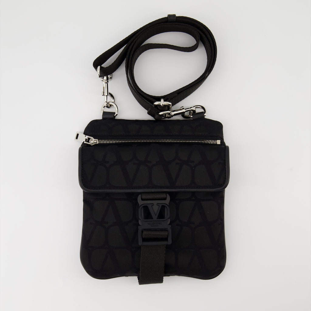 Sacs bandoulière Sacoche VLogo en toile Valentino Garavani Noir Homme