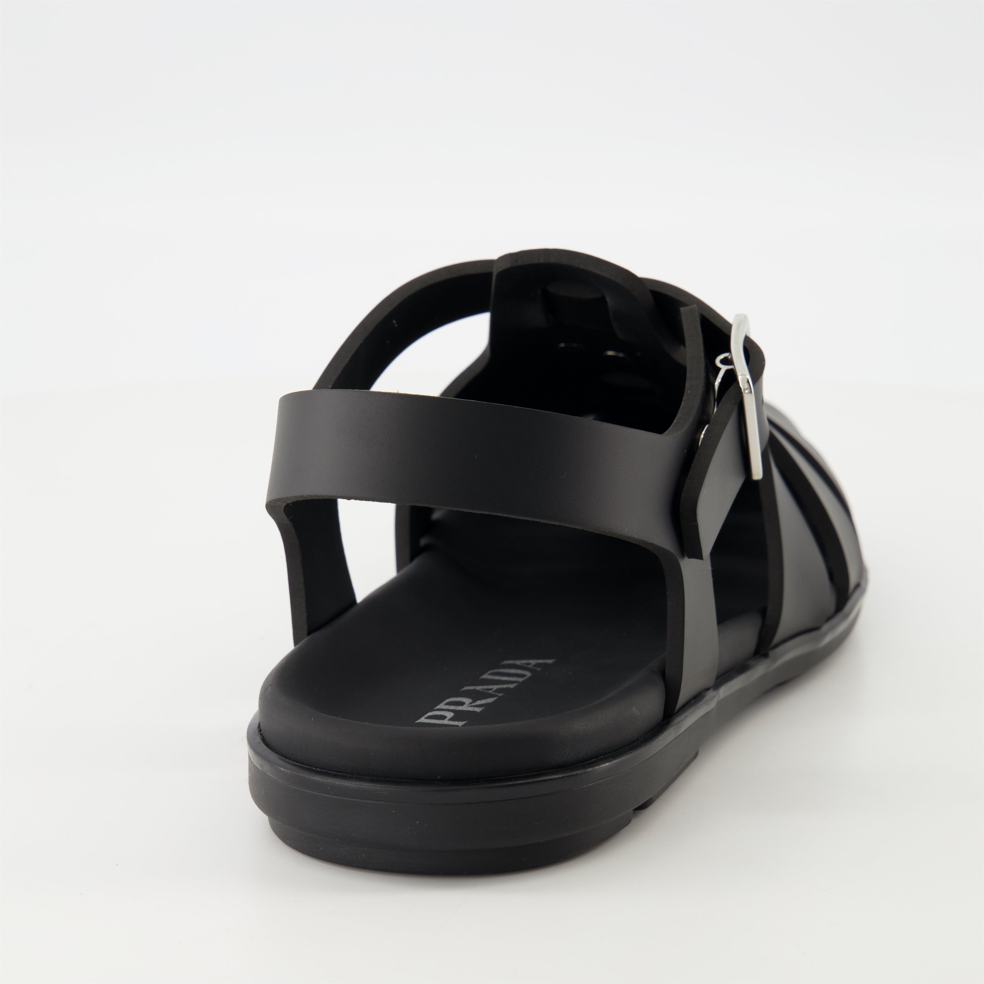 Open shoes Black Rubber Sandals Prada Black Homme