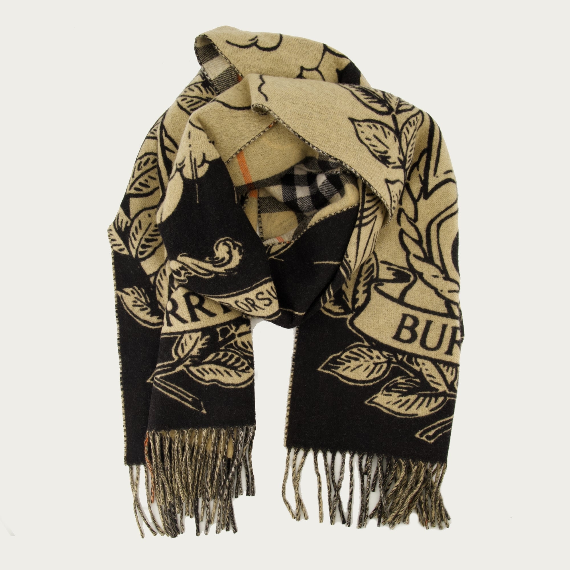 Écharpes, foulards et gants Sciarpa in Cashmere Reversibile Stormy Knight Burberry Beige Femme