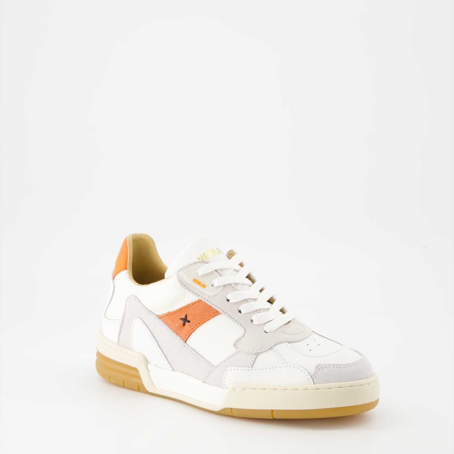 Sneaker Baskets en cuir et nubuck New Lab Orange Unisex