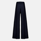 Pantalons Pantalon large en jersey bleu marine Max Mara Bleu foncé Femme