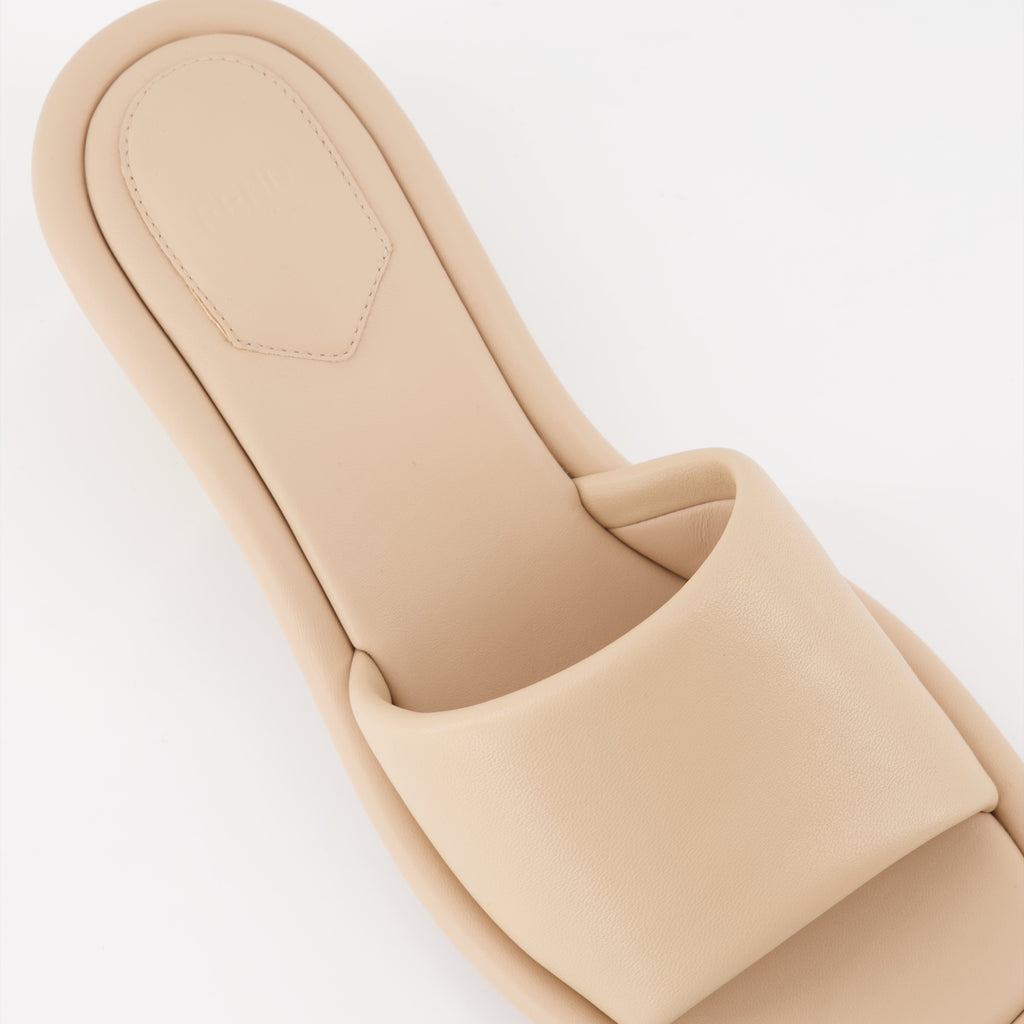 Scarpe aperte Sandales à talons en cuir Fendi Beige Femme