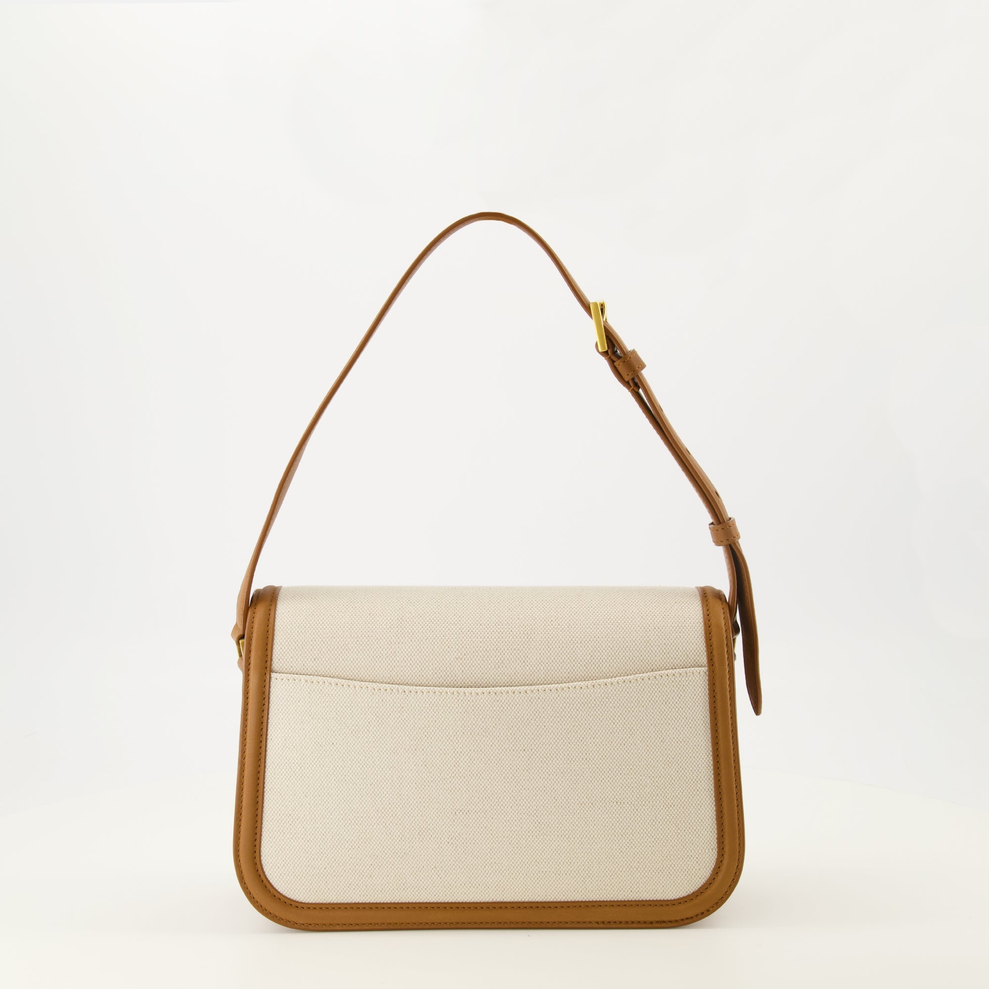 Image de l'article Sac en cuir et coton de la marque Saint Laurent pour Femme - Saison Printemps-Été 2025 - Vue de Dos