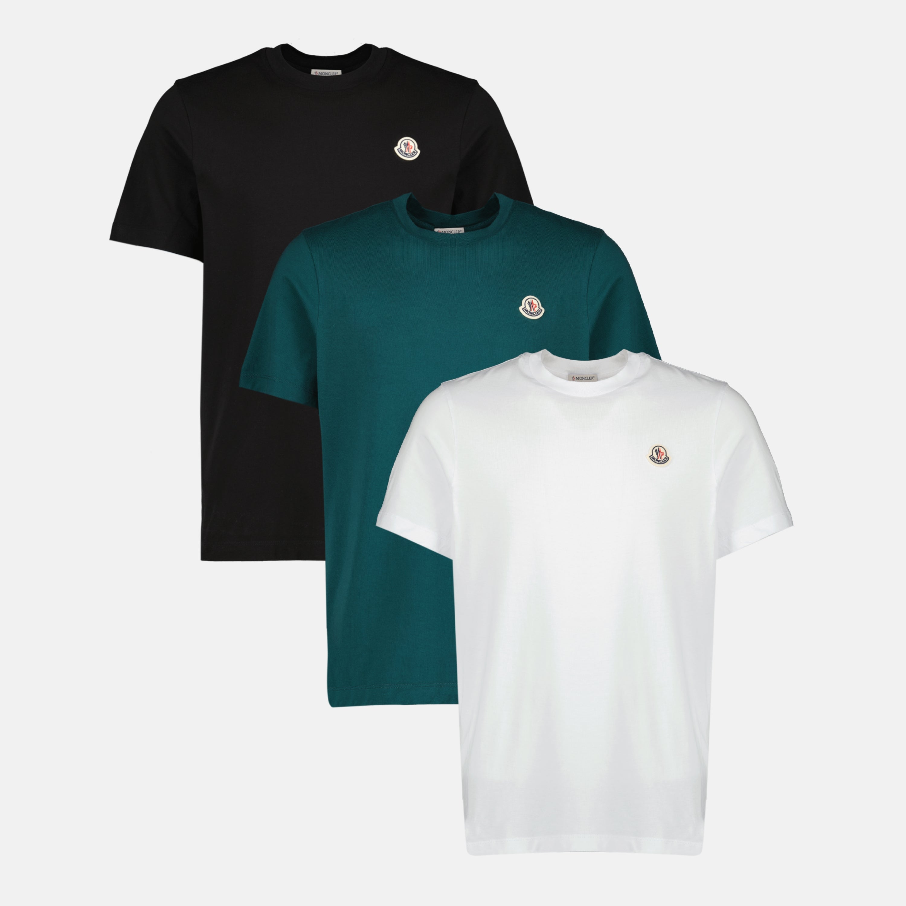 Image of the article Pack of three Moncler logo t-shirts for men - Spring-Summer 2026 - Front View