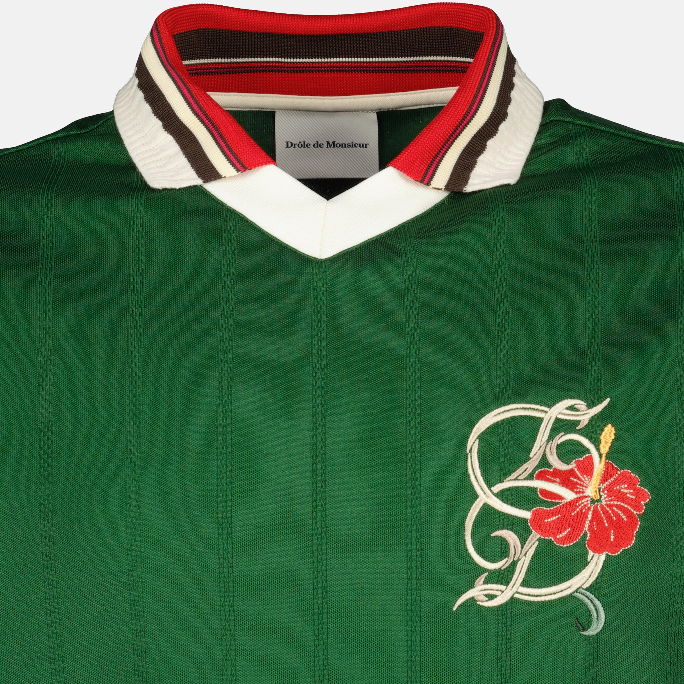 Polos Polo D-Hibiscus vert en coton Drole De Monsieur Vert Homme