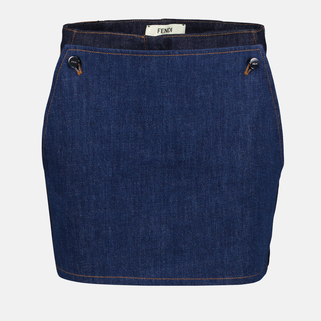 Shorts Shorts in Denim Bicolor Fendi Blu scuro Femme