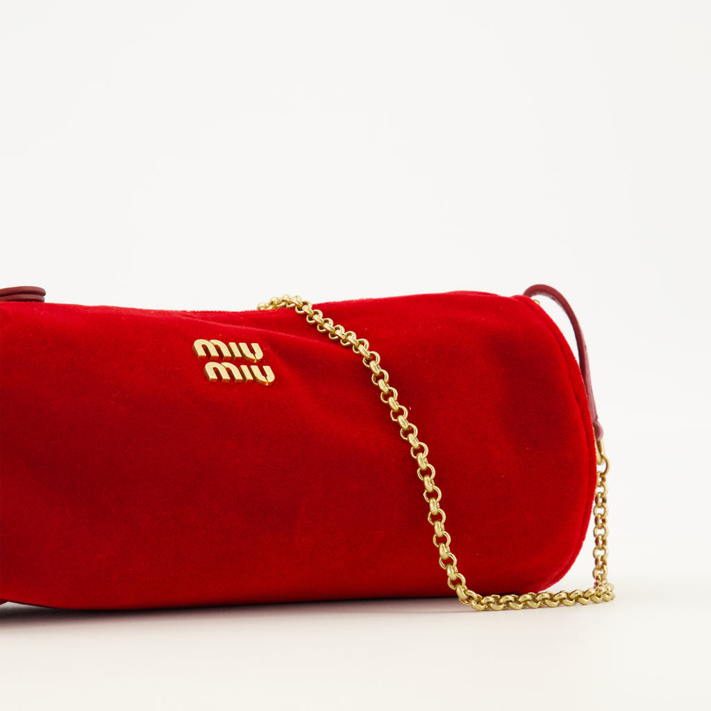 Sacs à main et épaule Bolsa de Veludo Vermelho Miu Miu Rouge Femme