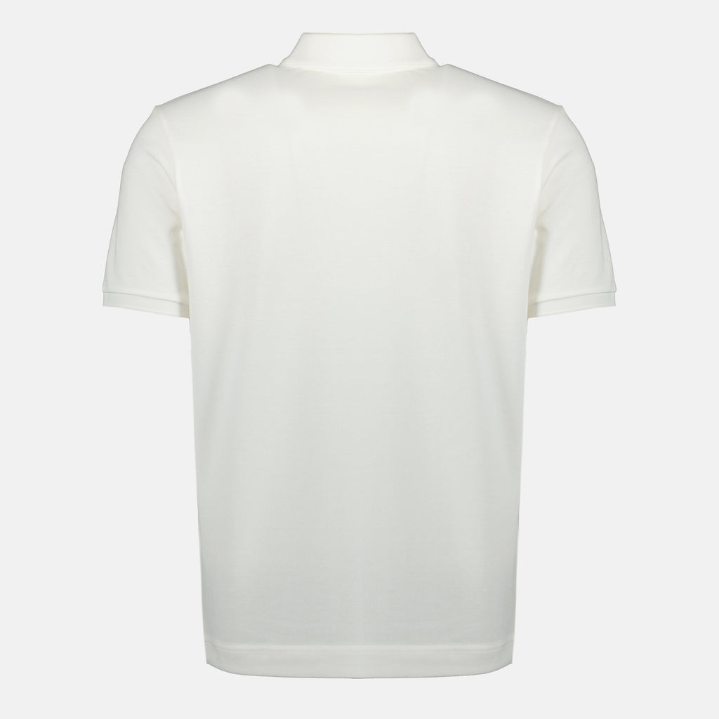 モンクレールの男性用ホワイトコットンピケポロシャツの画像 - 2026年春夏 - 後面ビュー