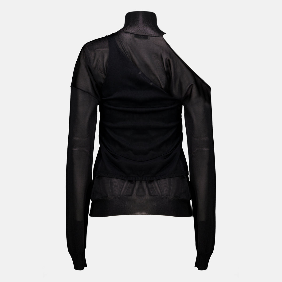 Maille Schwarzes Seidenorganza-Top Fendi Noir Femme