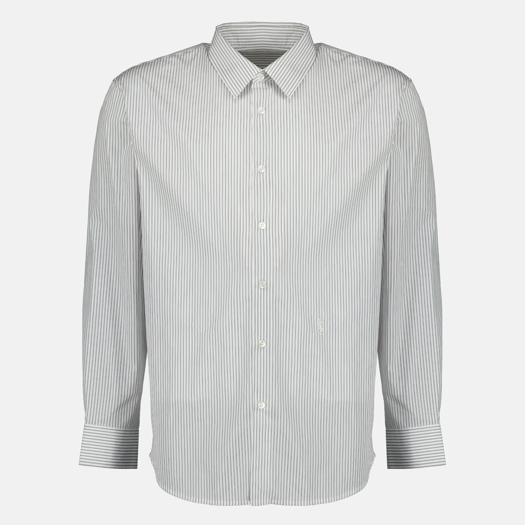 Immagine della camicia in cotone a righe Cassandre del marchio Saint Laurent per uomo - Stagione Primavera-Estate 2026 - Vista Frontale