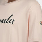 T-shirts Embroidered Logo T-shirt Moncler Pink Homme
