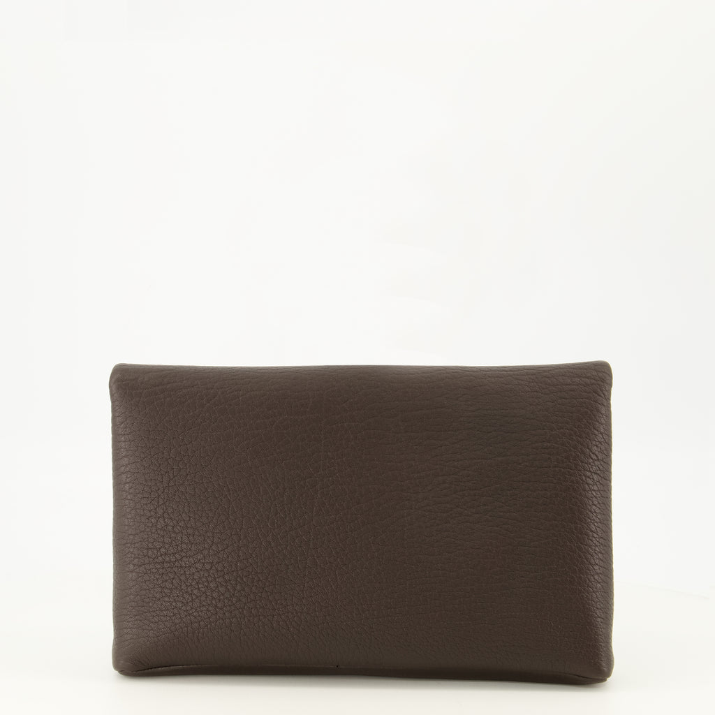 Pochettes Cassandre Clutch aus braunem Leder Saint Laurent Marron Femme