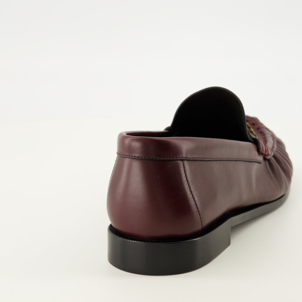 Mocassins Loafer aus geschmeidigem Leder in Burgunderrot Saint Laurent Bordeaux Homme