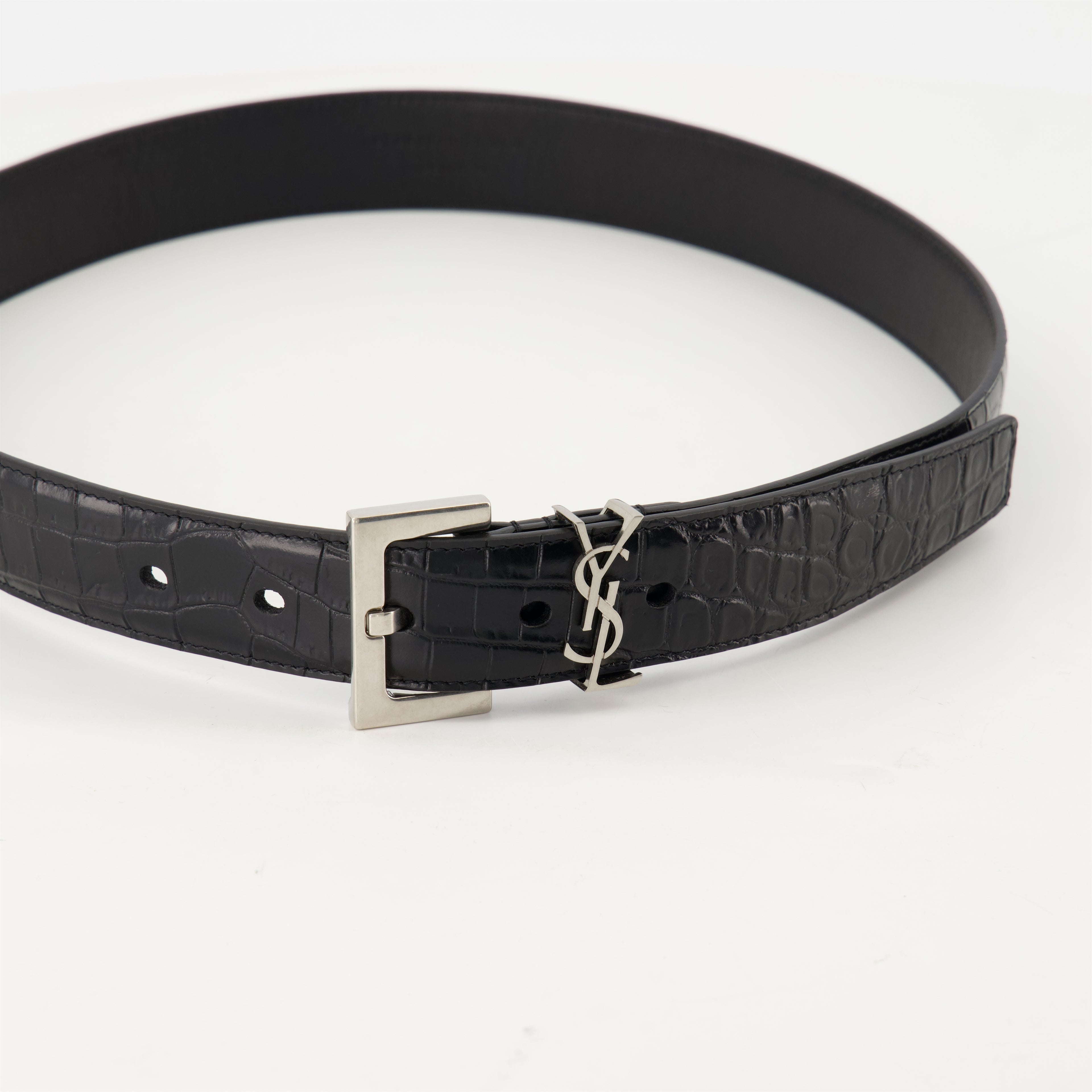 Cinture Cintura YSL Cassandre Saint Laurent Nero Homme