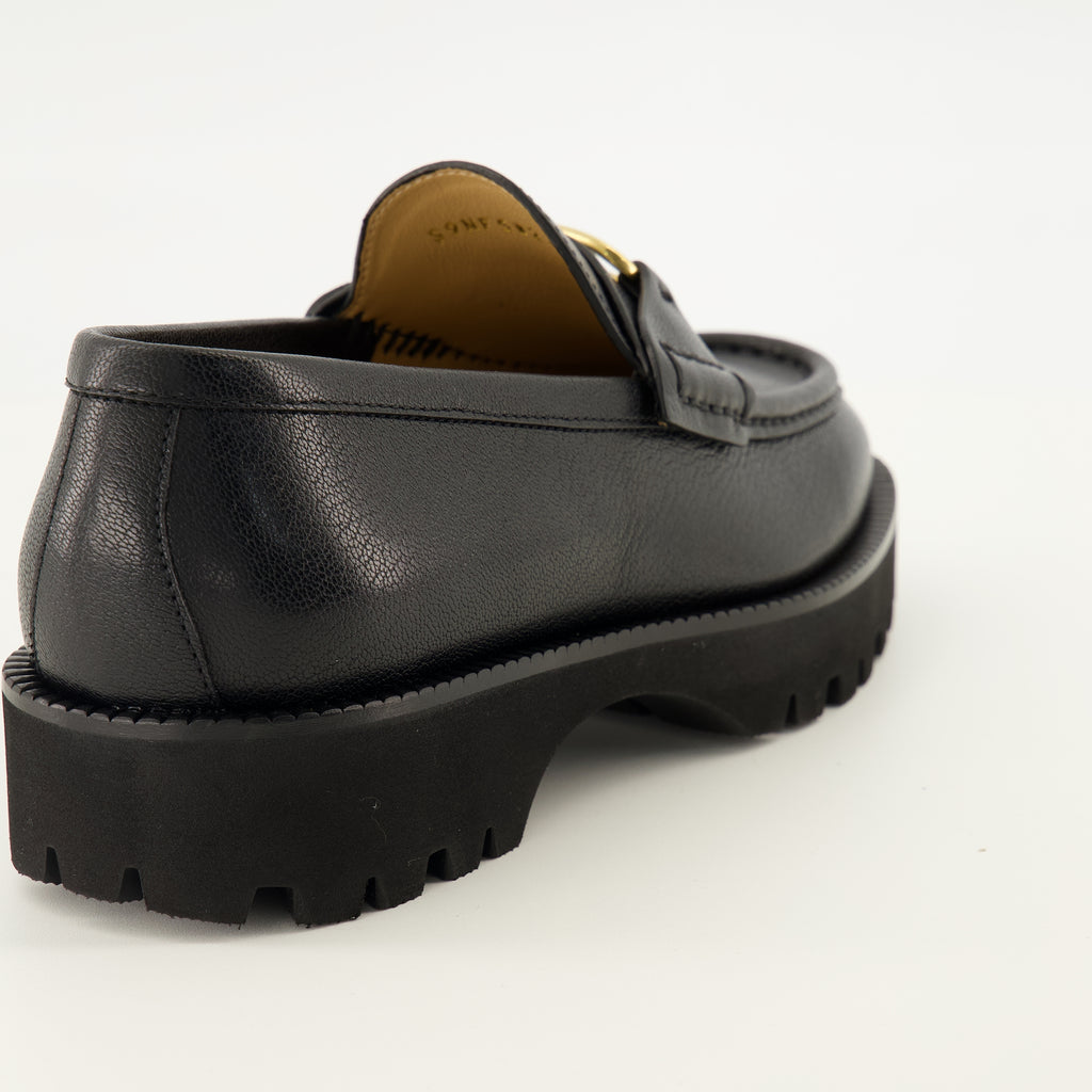 Mocassins VLogo 가죽 로퍼 - 블랙 Valentino Garavani Noir Femme