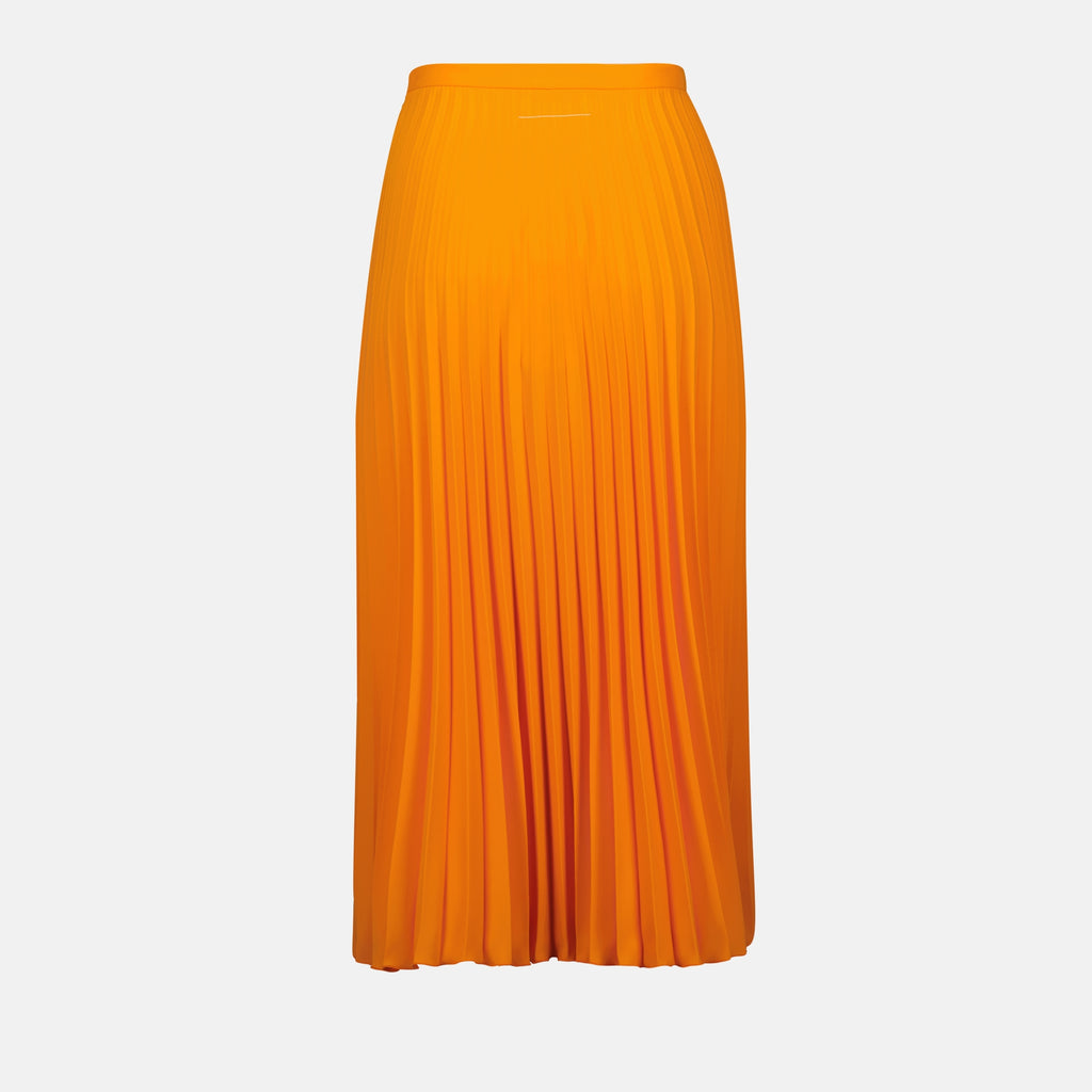 Skirts Pleated Skirt Mm6 Orange Femme
