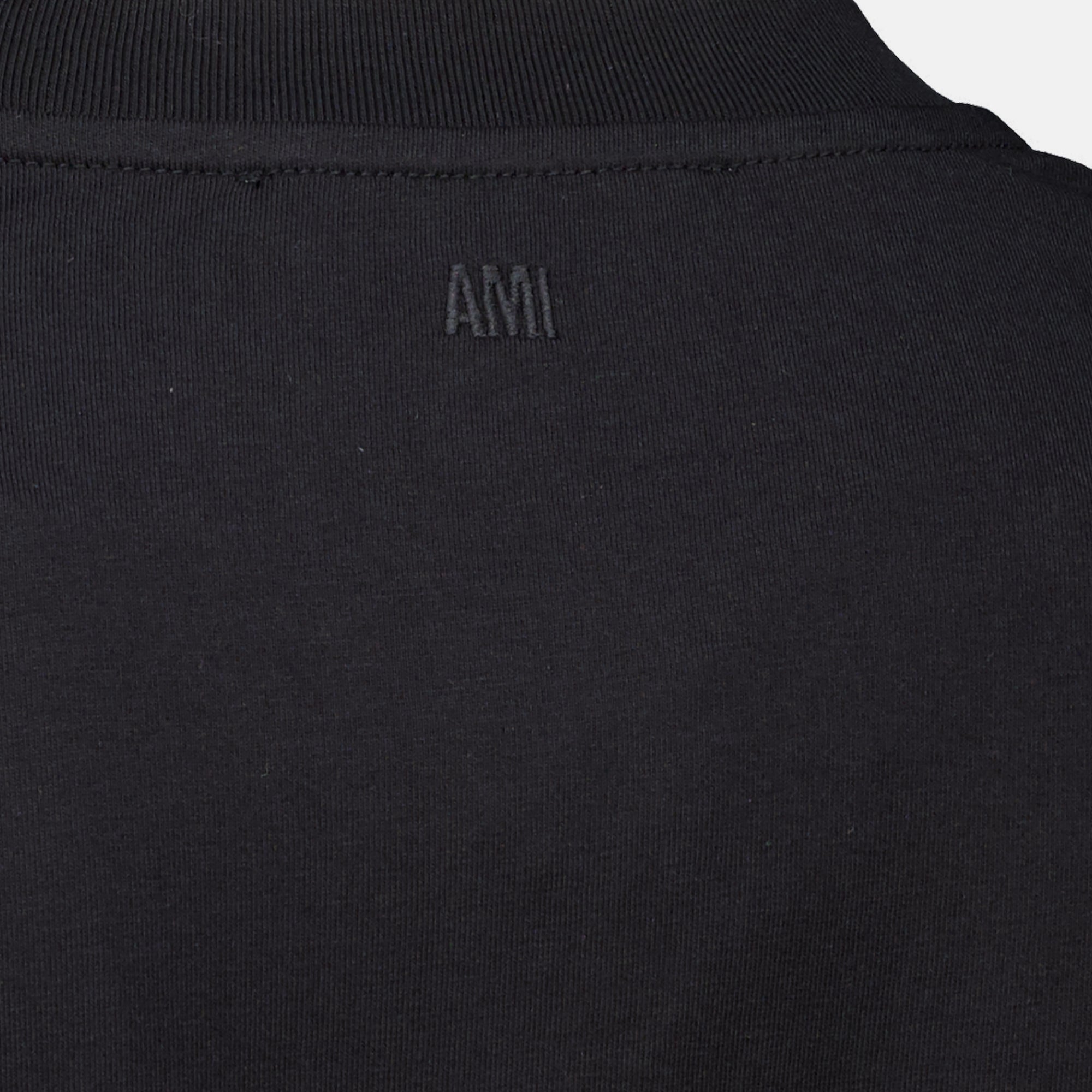 T-shirts 검은색 면 티셔츠 Ami PARIS Noir Homme