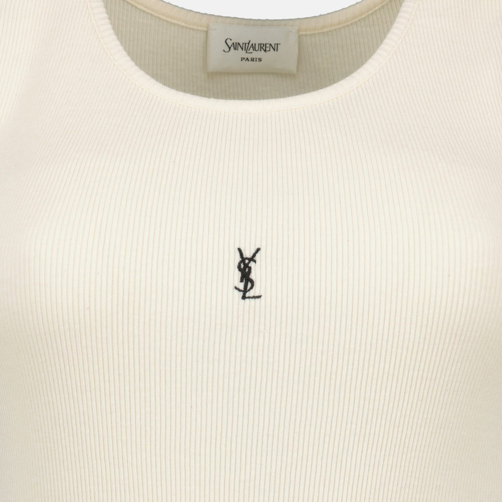 Image de l'article Débardeur Cassandre beige de la marque Saint Laurent pour Femme - Saison Printemps-Été 2026 - Vue détaillée_2