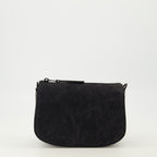 Image of the 1DR bag in black leather and denim by Diesel for Unisex - Spring-Summer 2026 - Back View