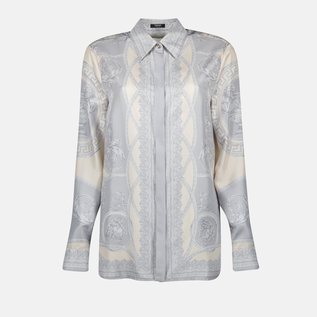 Shirts Barocco Silk Shirt Versace Gray Femme