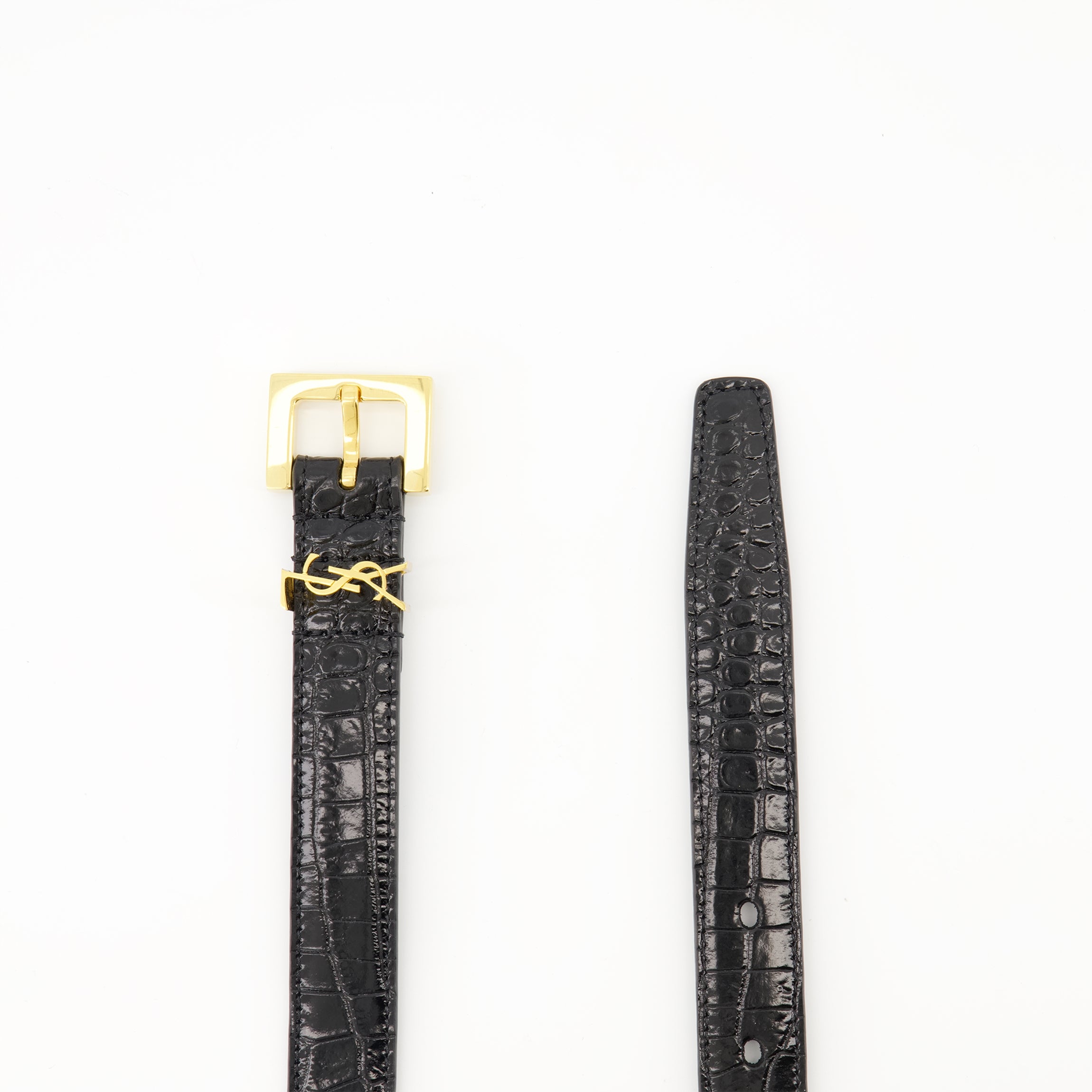 Belts Cassandre Slim Belt Saint Laurent Black Femme