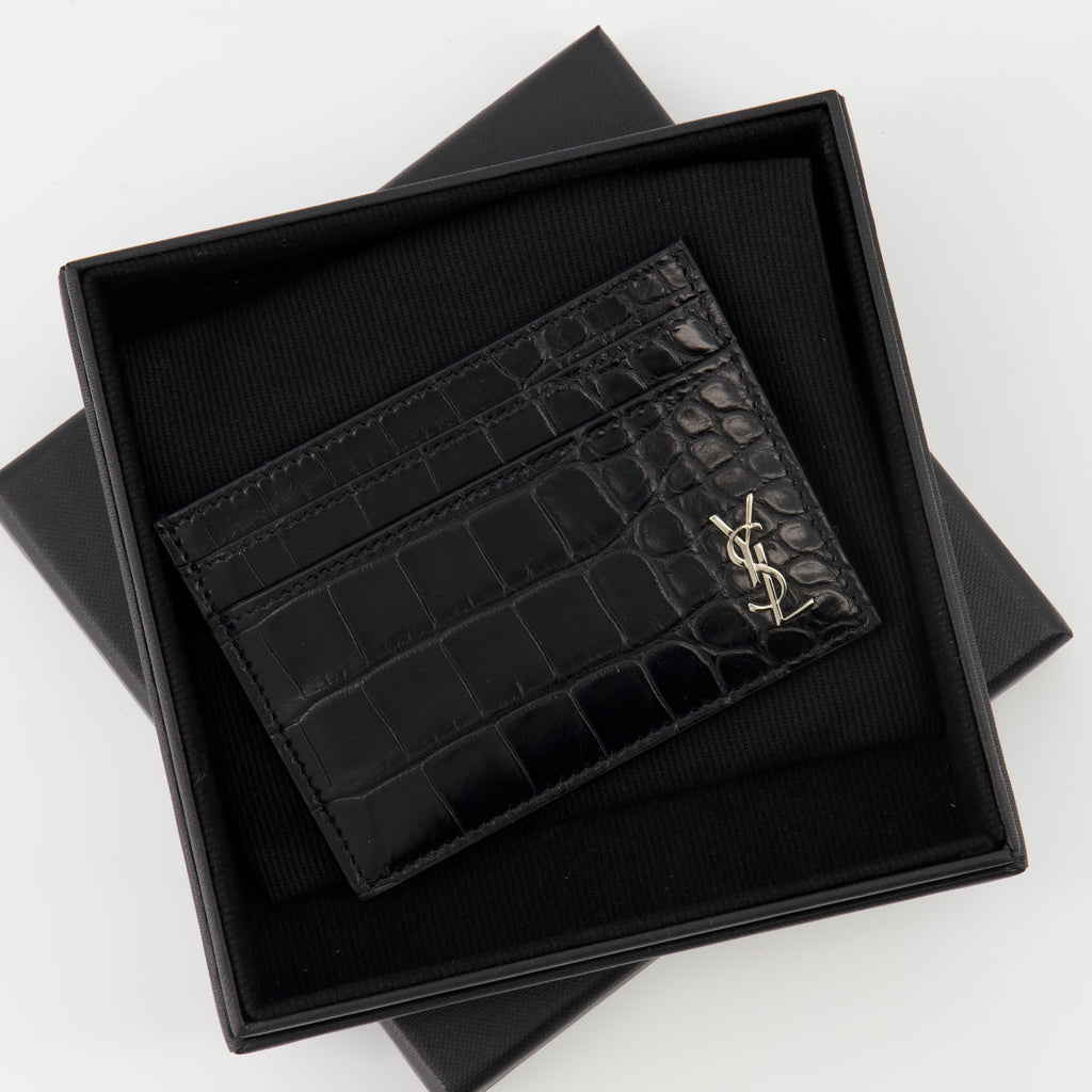 Petite maroquinerie Porte-cartes Cassandre Saint Laurent Noir Homme