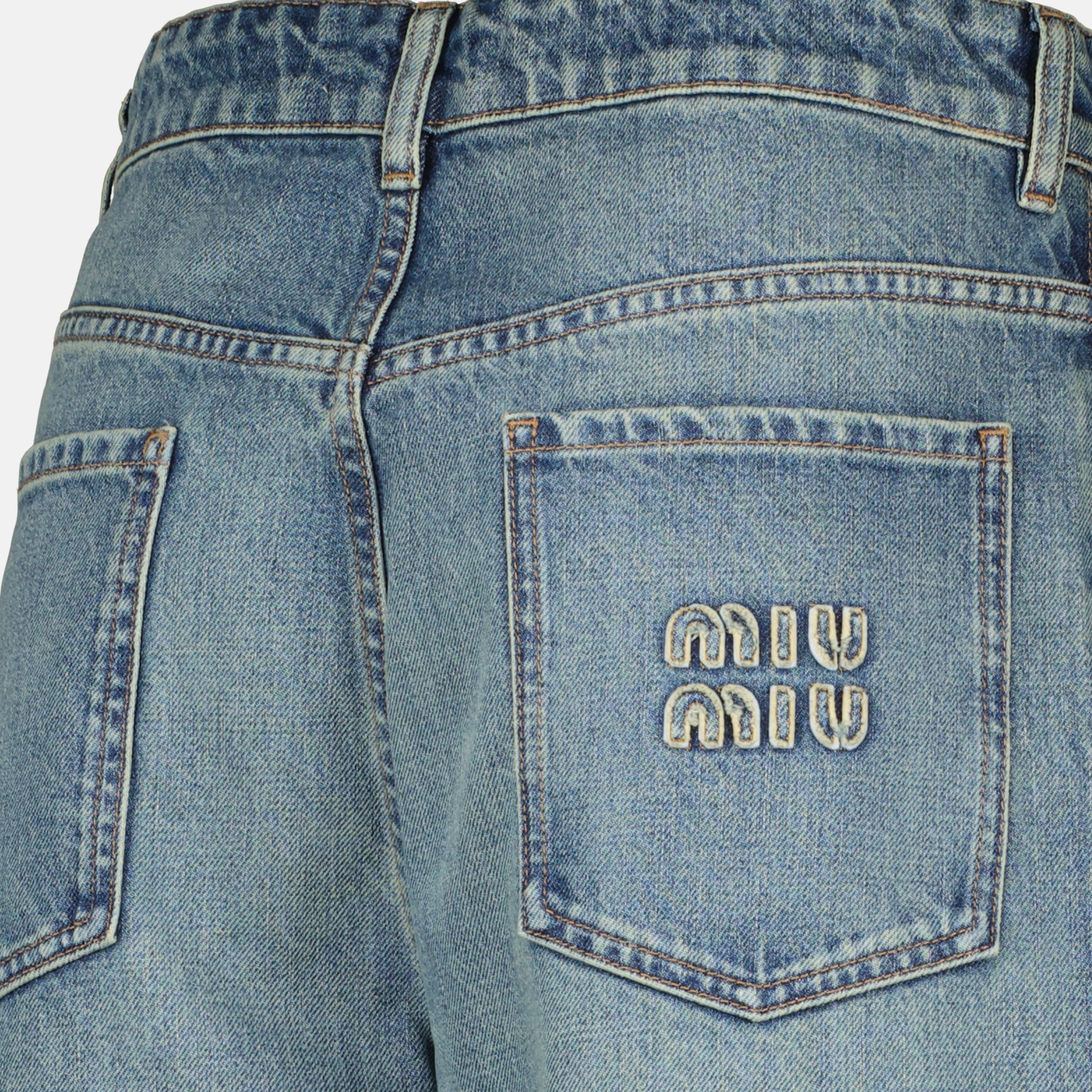 Embroidered Blue Jeans Miu Miu - Women – myCompañero