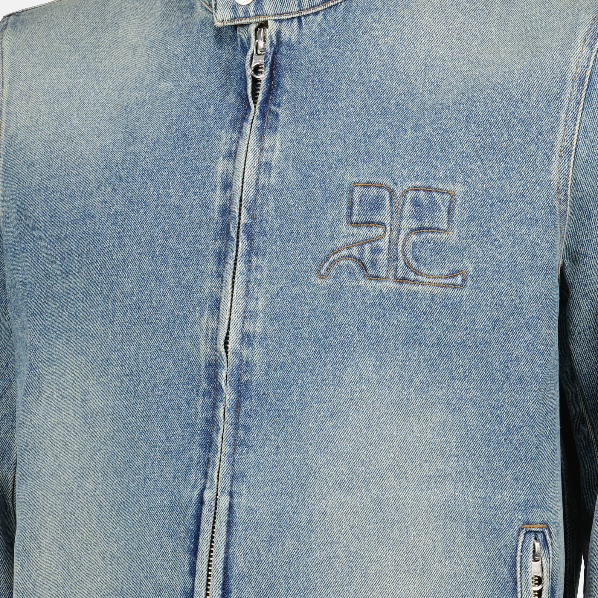 Vestes Stadtjacke aus blauem Denim Courrèges Bleu Homme