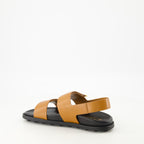 Open shoes Double Strap Sandals Tod's Brown Femme