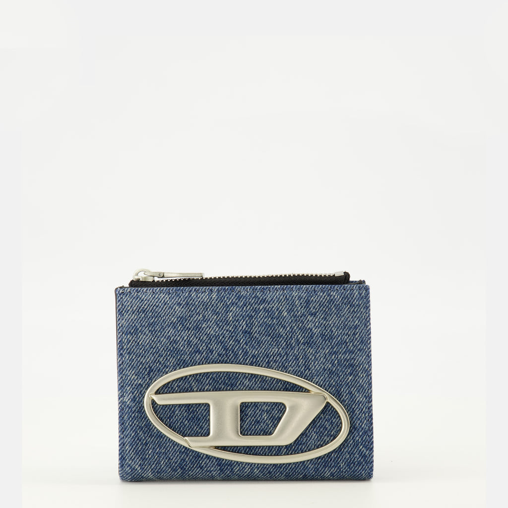 Immagine del portafoglio 1DR in denim del marchio Diesel per donna - Stagione Primavera-Estate 2026 - Vista Frontale