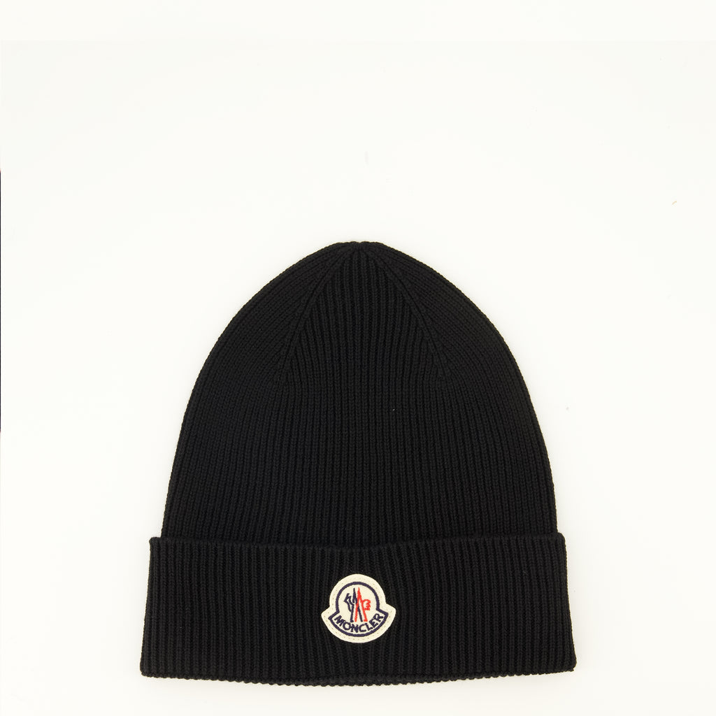 Chapeaux, casquettes et bonnets Schwarze Wollmütze Moncler Noir Homme