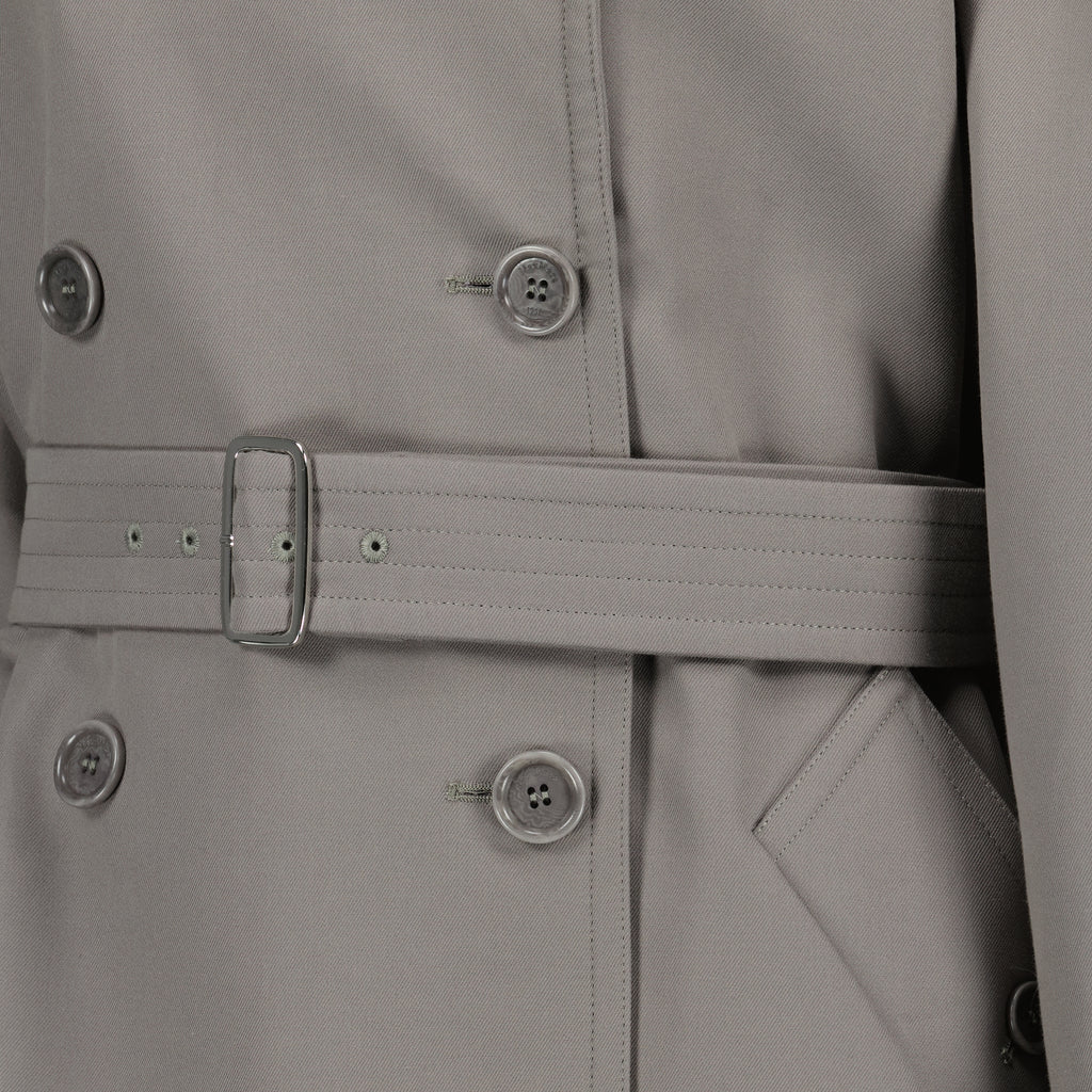 Manteaux Abrigo Trench de Gabardina de Algodón Gris de Longitud Media Max Mara Gris Femme