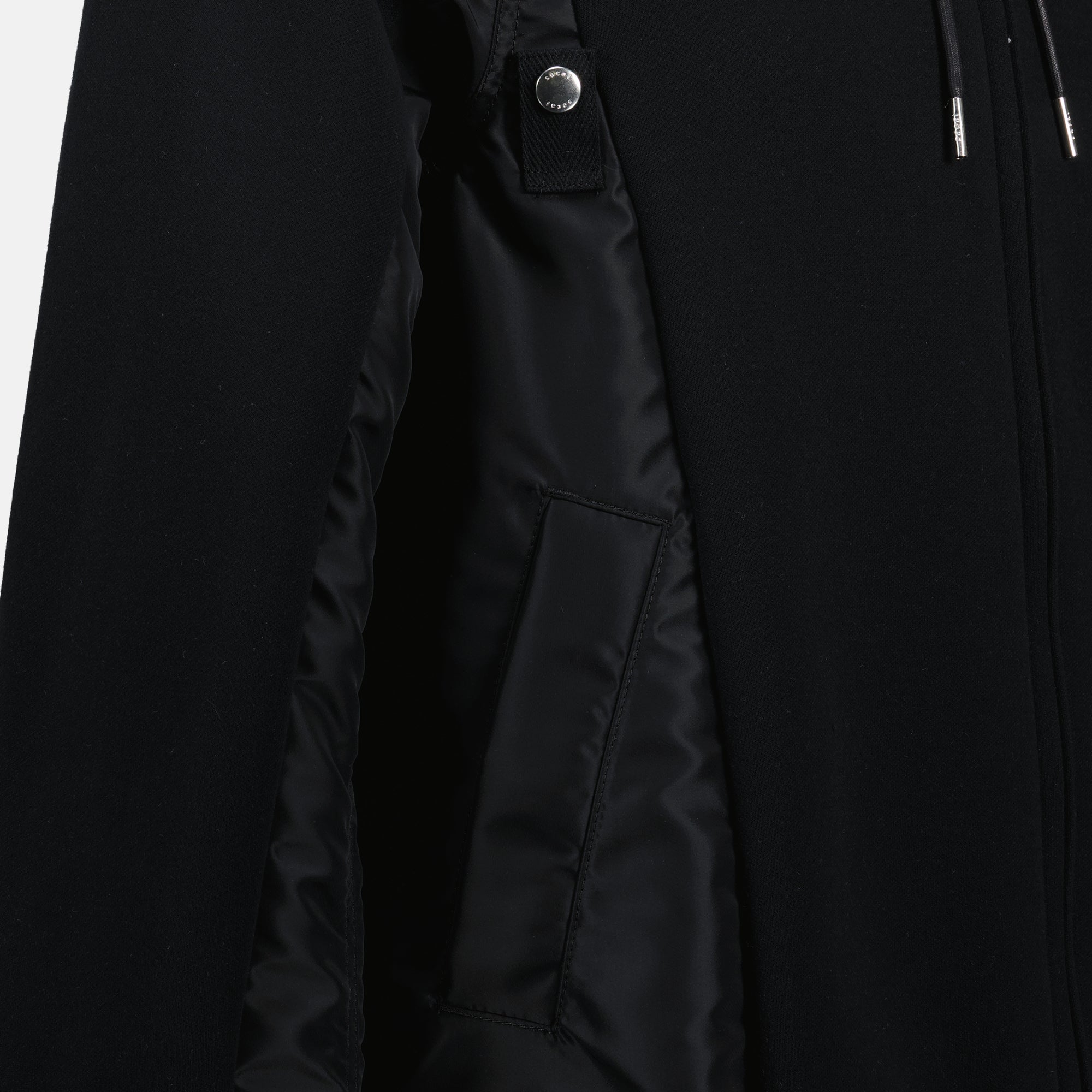 Sweatshirts Sweat zippée bi-matière Sacai Noir Homme