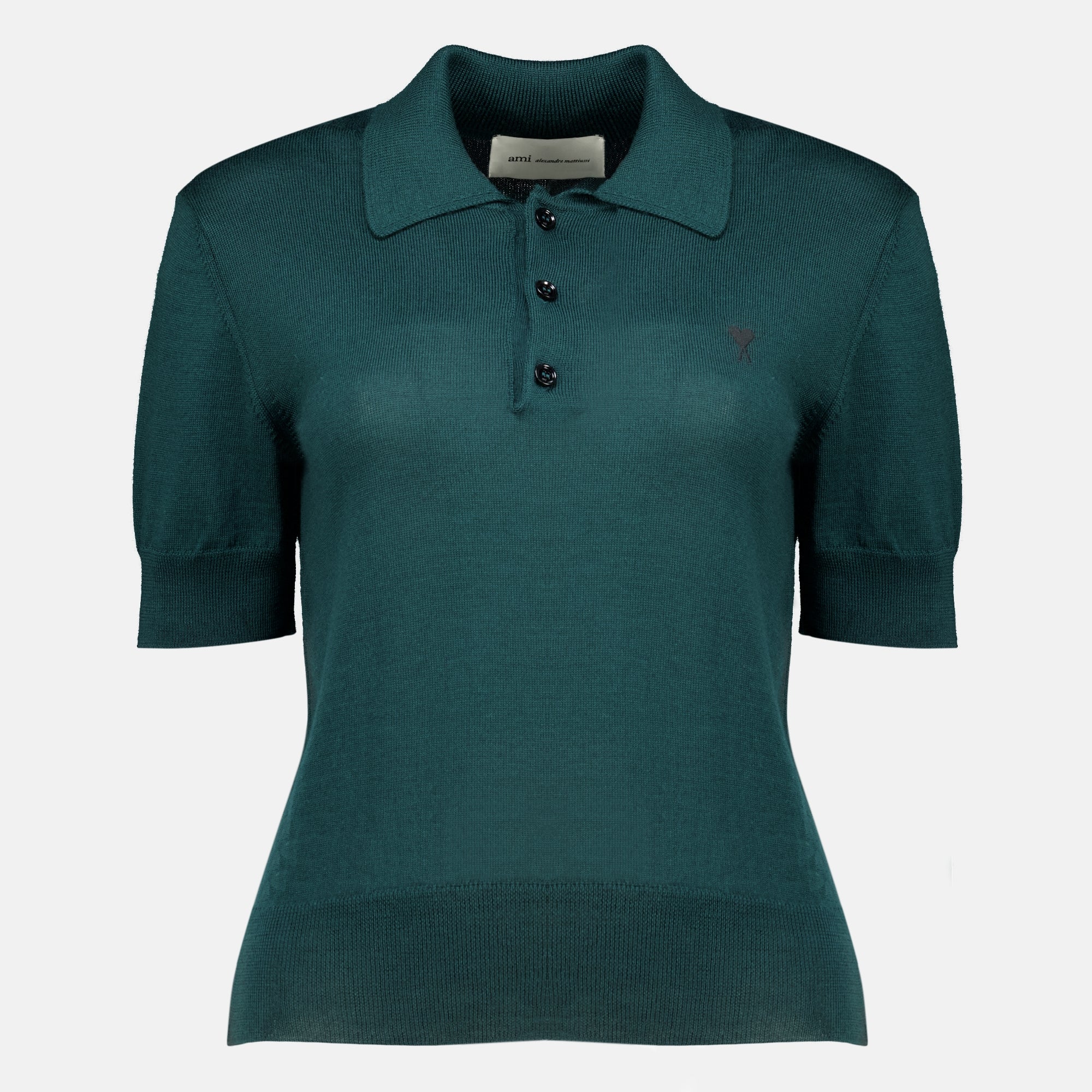 Polos Polo de Coração Verde AMI em Lã Ami PARIS Vert Femme