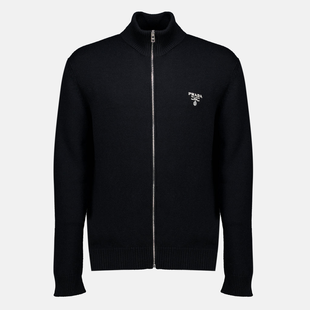 Vestes Cardigan en cachemire noir Prada Noir Homme