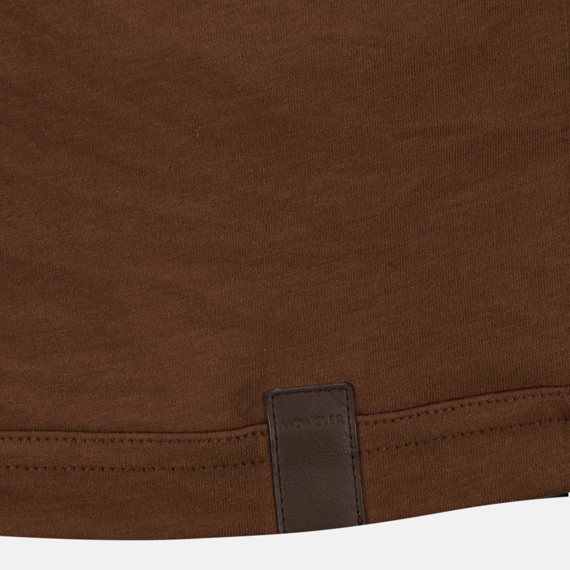 T-shirts T-Shirt in Pelle Marrone con Logo Moncler Marron Homme