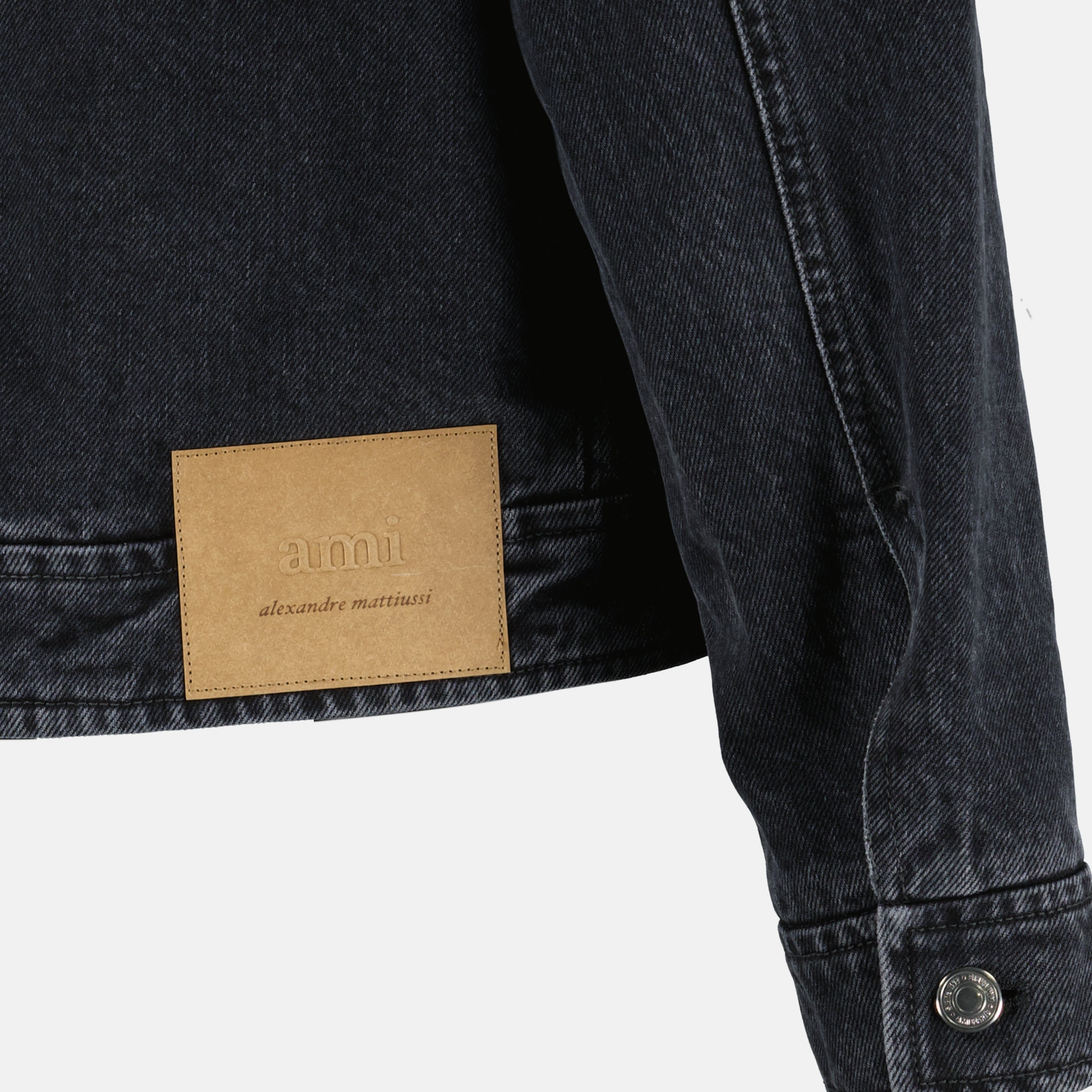 Vestes Veste zippée en denim noir Ami PARIS Noir Homme