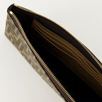 Bustine Pochette baguette imprimé FF Fendi Marrone Femme