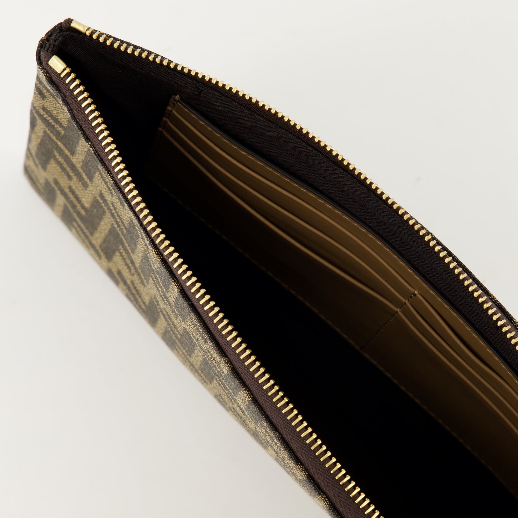 Bustine Pochette baguette imprimé FF Fendi Marrone Femme