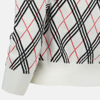 Maille Pull à carreaux Check Burberry Blanc Femme