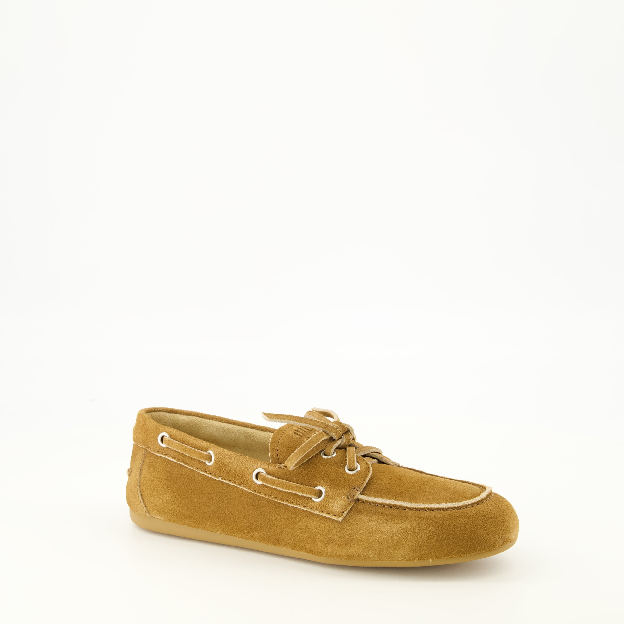 Mocassins Mocassins Deck en daim marron Miu Miu Marron Femme
