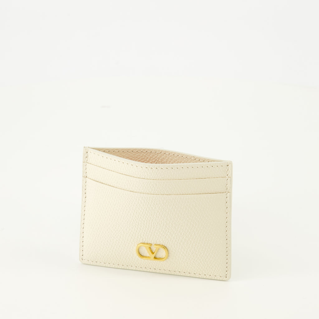 Petite maroquinerie Porte-cartes VLogo en cuir beige Valentino Garavani Beige Femme